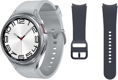Galaxy Watch6 Classic 4G LTE, 47 mm + Correa de recambio - Smartwatch, Control de Salud, Seguimiento Deportivo, Batería de Carga Rápida, Plateado (Versión Española)
