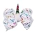 Oaoleer 4pcs 8 inch Unicorn Large Hair Bows with Alligator Clip Hair Grips Gift for Girls Toddles (4pcs Unicorn Hair Bows)