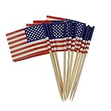 Bilipala American Flag Cupcake Toppers Picks for Party Decorations Supplies, Toothpick Flags, 150 Counts