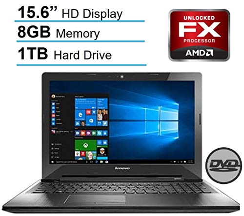 Lenovo 15.6'' HD LED Signature Laptop PC, AMD Quad-Core FX-7500 8 GB RAM, 1 TB HDD, DVD +/- RW, Bluetooth, HDMI, Dolby Audio, Windows 10-Black (Renewed)