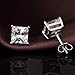 CZ Diamond Stud Earrings Sterling Silver Round Princess Cut Simulated Diamond Stud Earrings Women Square Stud Earrings Men Earrings,Simple Casual Cubic Zirconia Earrings,Sterling Silver Earrings Stud