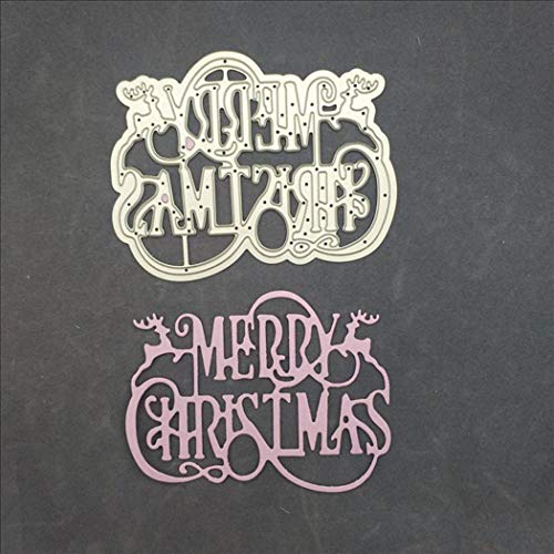 Metal Cutting Dies Stencil Template Mould for DIY Scrapbook Album Paper Card Decorative Craft Embossing Die Cuts (Merry Christmas)