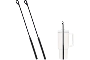 2pcs Silicone Straw Cleaner Brush, 9.5in Extra Long Pipe Cleaner Brush Reusable & Bendable Travel Drinking Bottle Tube Lid Cl