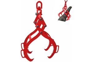 FRTZAL 28IN Log Lifting Tongs,Log Grabber,Log Tongs Skidding Log Lifting Tongs 4 Claw Timber Heavy Dut，Solid Steel Swivel Dragging Steel Tongs Log Lifting Lumber Skidding Tongs Logging Grabber