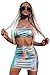 Velius Women's Metallic Shiny Off Shoulder Crop Top + Mini Dress Two Piece Outfit Set (Small, Silver)