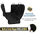 Reusable Dog car Seat Cover for All Cars with Side Flaps & Free Stop Barking Whistle - Durable Non-Slip Comfortable Material for Safe Traveling on the Road | Machine Washable & Easy to Install, Black