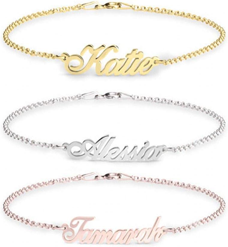 Personalized Name Bracelet or Anklet Bracelet Custom Made with Any Names for Women Girls Custom Name Charm Jewelry for Mothers Day
