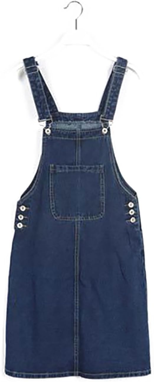 Yishengwan Damen Jeans Latzkleid - A-Linie Design Mit Taschen, Lang Und Loose