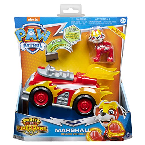 Paw Patrol, Mighty Pups Super Paws Marshall's Deluxe Vehicle with Lights & Sounds - //coolthings.us