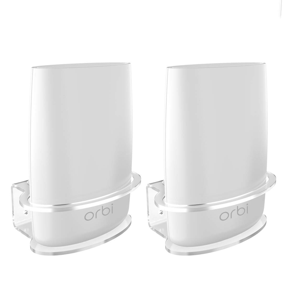 Sturdy Wall Mount Bracket in Acrylic for NETGEAR ORBI RBS40, RBK40, RBS50, RBK50, AC2200, AC3000 Tri Band Home WiFi Router (Pack of 2)