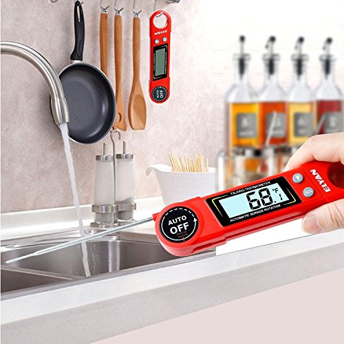 ELYAN Kitchen Thermometer Meat Thermometer Cooking Thermometer BBQ Thermometer Report Thermometer Instant Read Thermometer with Blue Backlit LCD Display Voice for Grilling Food Milk Bath Water - Thumbnail 7