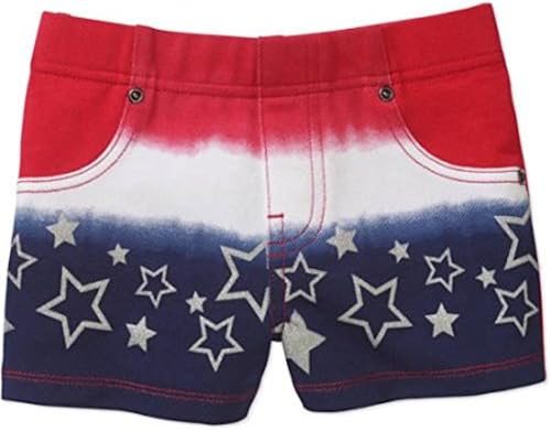 Americana Toddler Girls Glitter Print Denim Shorts (3T)