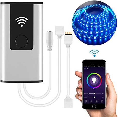 JBonest RGB LED Strip Lights Wifi Controller,Voice Controlled Via Alexa and Google Home,Compatible With GRB and RGB Strips,Support IOS Android Smart Phone