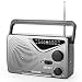 SEMIER AM/FM Portable Radio, Best Reception Compact Transistor Radios AC Power Operated or Operated by Dry Battery (D Cell Batteries x 2pcs, Battery not Included) -Grey