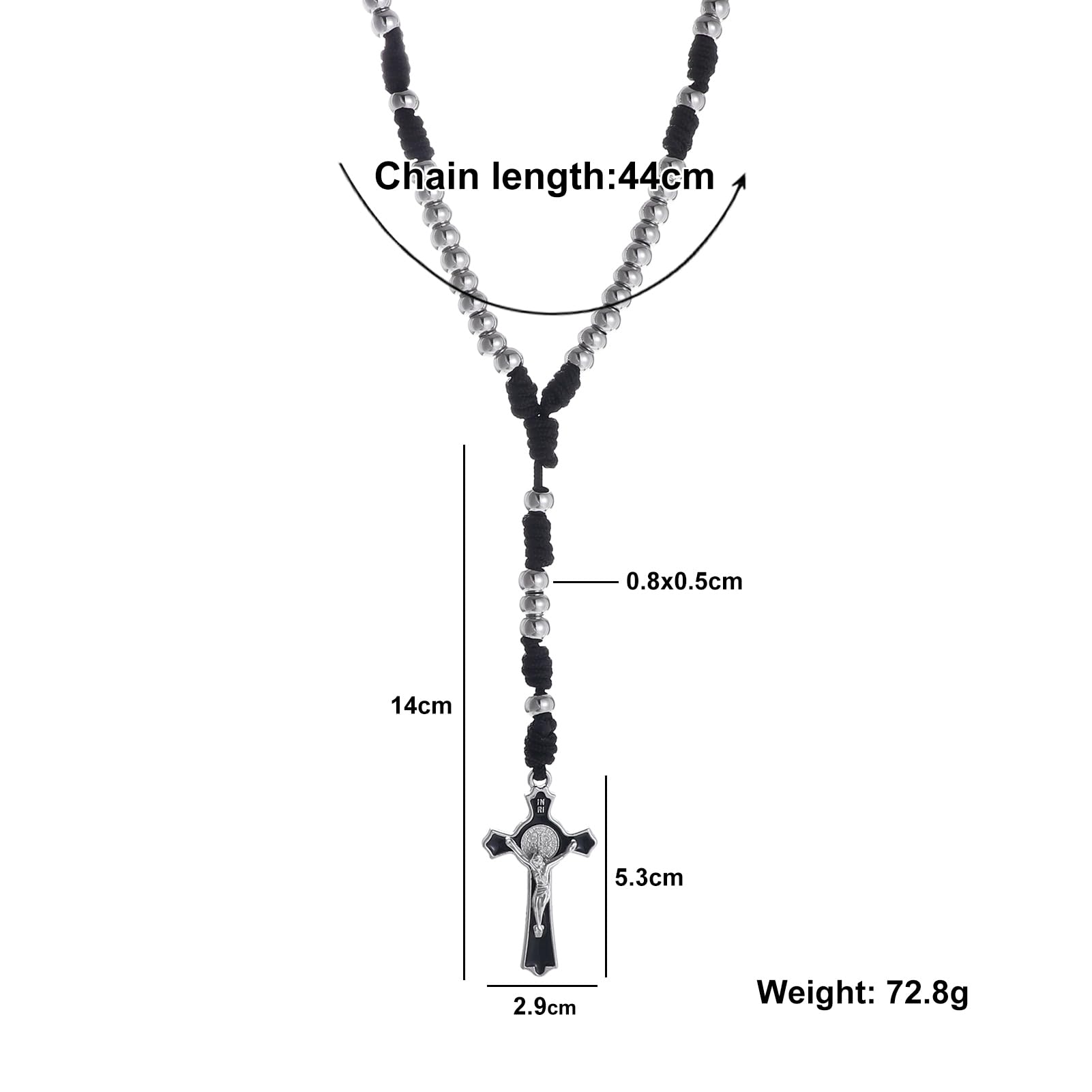 KOMI KOMI 8mm Stainless Steel Rosary Beads in Box Rugged Durable Paracord Rosary for Men Handmade Catholic Beads Rosary with Crucifix Rosarios Catolicos Para Hombre