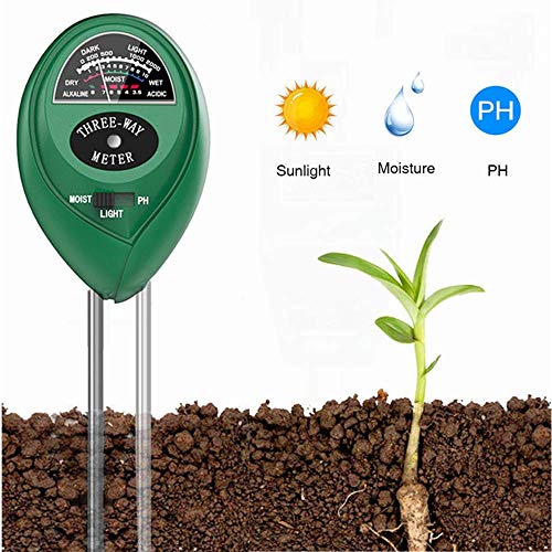 Soil PH Meter Soil Moisture Sensor 3-in-1 Soil Moisture/Light/pH Test Kit for Indoor/Outdoor Plants Care(No Battery Needed)