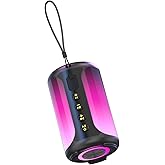 Jierben Portable Bluetooth Speaker, Bluetooth Speaker 5.4, Stocking Stuffers, Powerful Crystal Clear Sound, IPX7 Waterproof, 8 Lighting Effects, TWS Paring, Small Wireless Speaker for Outdoor