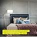Brightech Eithan LED Floor Lamp â€“ Modern Contemporary Elevated Crane Arc Floor Lamp & Linen Hanging Lamp Shade- Tall, Industrial - Uplight Lamp for Living Room Office or Bedroom Natural Wood