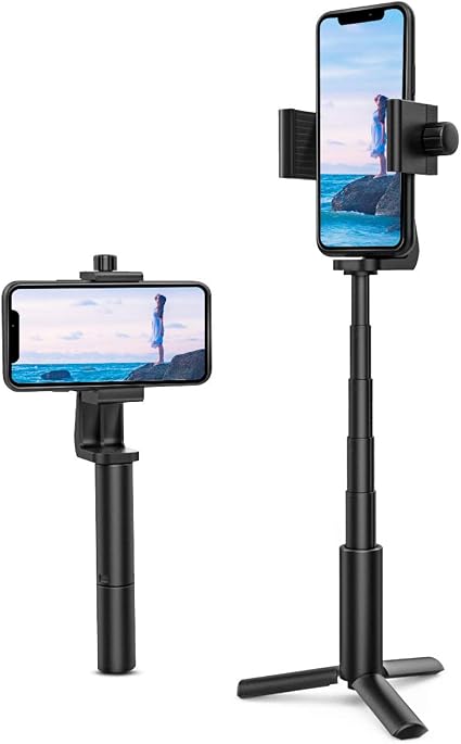 Amazon カメラ三脚 ミニ スマホ三脚 Atic カメラ ミニ三脚 スマホ三脚ホルダー カメラ スマホ兼用3段階伸縮 ホルダー 360度回転式 トリポッドセット 自立一脚 自撮り棒 卓上 ハンドル 脚部伸縮最大40cm伸縮可能 ロング伸縮 対応幅58 105mm 6 9寸スマホに適用 旅行用