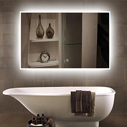 Anten Miroir Led Lampe De Miroir éclairage Salle De Bain Miroir Lumineux Solide De Verre Trempé 19w800 600mmblanc Froid 6000k