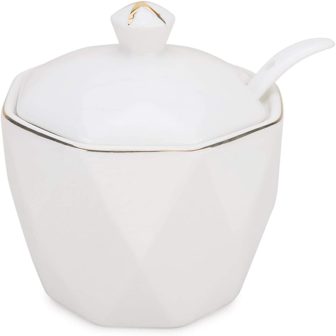 Sugar Bowl, Chasechic Ceramic Sugar Canister with Lid and