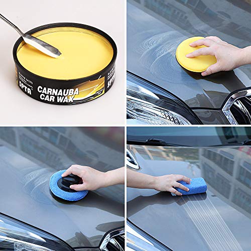 SPTA Car Wax Applicator Pads 5 inch Microfiber Applicator Pads Blue