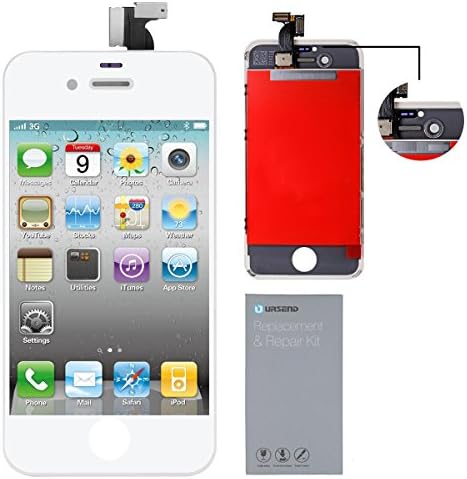 URSEND for iPhone 4 GSM LCD Touch Screen Display Digitizer Screen Replacement Assembly with Repair Tool (white)