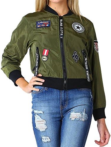 (19126) Solution Womens Cotton Junior Fit Pilot Jacket in Olive Size: L
