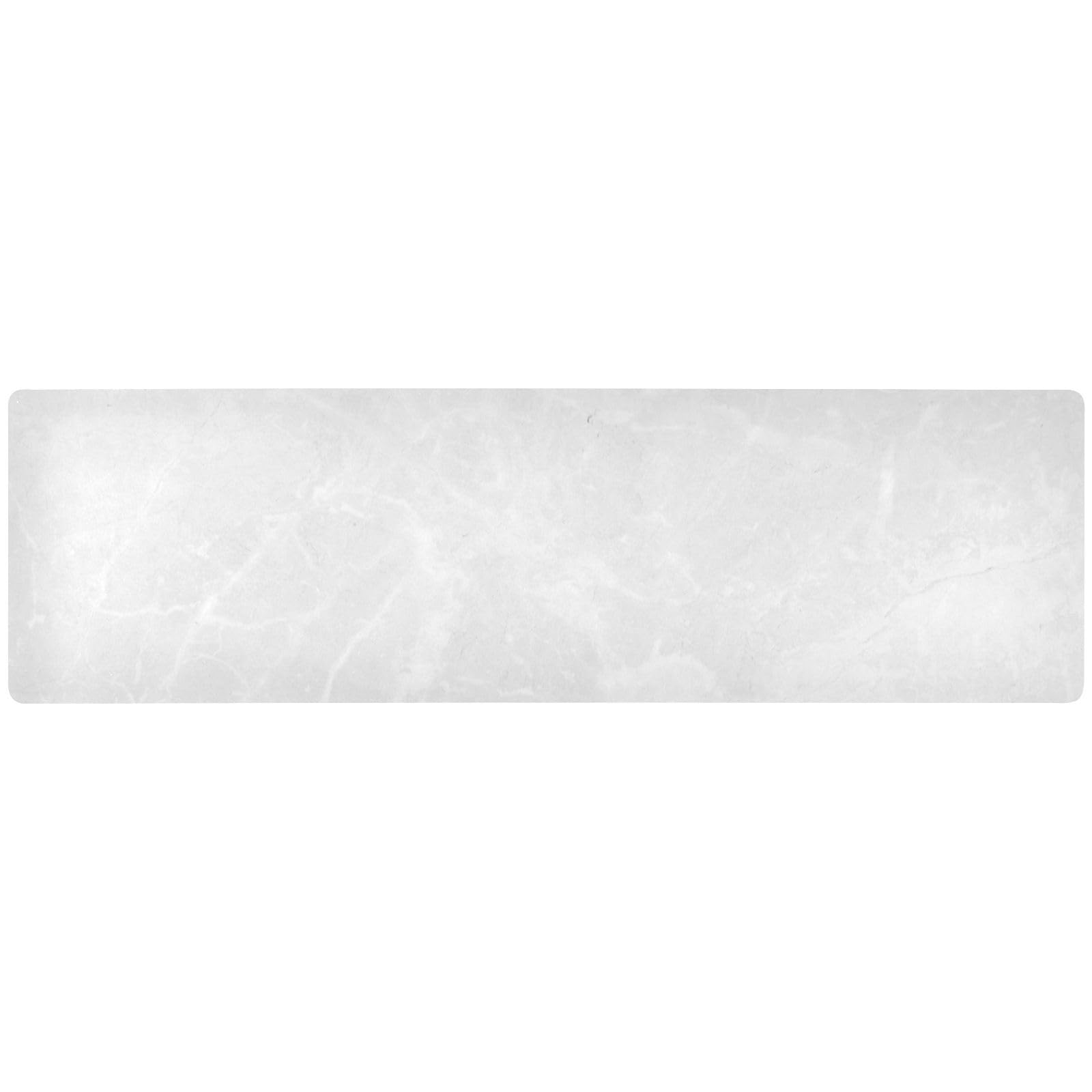 Photo 1 of 2 in 1 Table Runner Trivet for Hot Pots and Pans Heat Resistant Non Slip Waterproof 39 x 12 Inch Decorative Table Protector for Kitchen Countertop Marble White