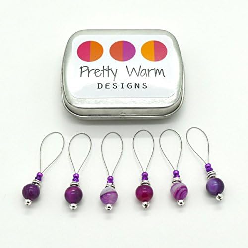 Purple Bead Stitch Markers Jewelry for Knitting