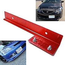iJDMTOY JDM Red Universal Fit Front Bumper License Plate Relocator Bracket Holder Bar