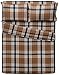 Amazon Brand – Pinzon Plaid Flannel Bed Sheet Set - Queen, Brown Plaid