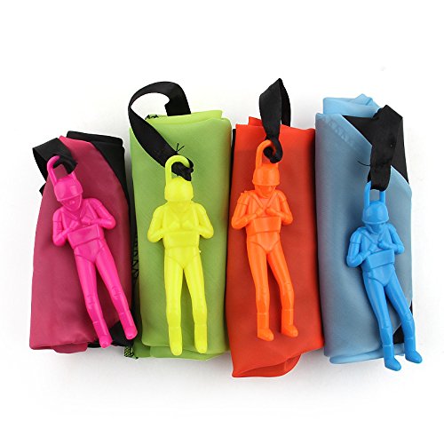Kvvdi 10 Pcs Kids Plastic Parachute Army Man Toy Soldier, Mini Army Paratrooper Tangle Free Parachute Guy Toy, Kids Parachute Paratrooper Toy Soldier Action Figure for Outdoor Children Flying Toys - Thumbnail 3
