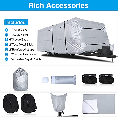 RVMasking 2021 Upgraded 150D Travel Trailer RV Cover Fits 15'1" 18