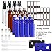 Glass Roller Bottles，24 Pack 10ml Roller Bottles for Essential Oils with Stainless Steel Roller Balls and Glass Spray Bottle(24 Pieces Labels, 3 Dropper, 6 Extra Roller Balls, 2 Bottle Opener)