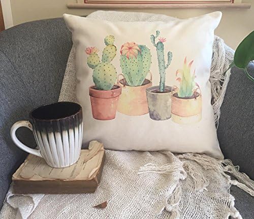 Cactus pillow decorative throw pillow cover/plant lover pillow/plant lover gift/succulent pillow/southwest wedding/boho decor