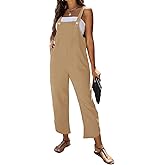 AMEBELLE Women's Sleeveless Cotton Linen Overalls Rompers Baggy Wide Leg Jumpsuits