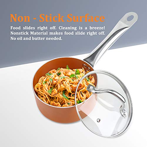 image for SHINEURI 1.5 qt. Saucepan, Mini Saute Pan with Lid - Cooking for Soup,