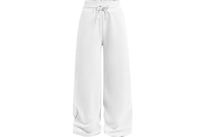 Ecolala Girls Wide Straight Leg Loose Sweatpants Elastic Waist Drawstring Jogger Pants