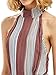 OUMAL Women Summer Jumpsuits Halter Neck Striped Wide Leg Backless Jumpsuits Rompers (M, Red)