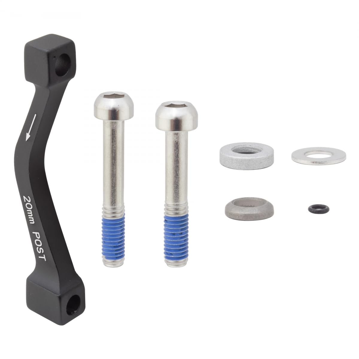 Post Bracket 20 P (Front180/Rear 160), Includes Stainless Caliper Mounting Bolts (CPS and Standard), Increased Depth for Fitment of All Calipers Including Guide Ultimate, Black