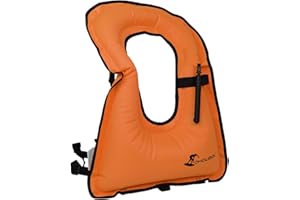 PHYSIUO Inflatable Snorkel Vest Adults, Swim Vest Jackets for Women/Men,Snorkeling Jackets for Kayaking, Paddle Boarding, Fishing, Surfing, Snorkel, Watersports, Rafting