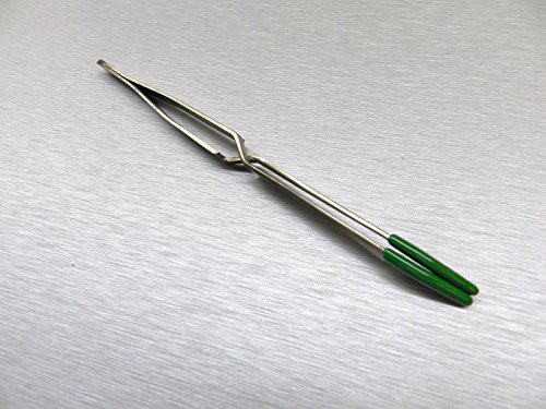 CROSS LOCK TWEEZERS BENT NOSE PVC RUBBER TIP CROSS LOCKING SELF CLOSING 6-1/2" (E 2)