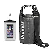 Unigear Dry Bag Sack, Waterproof Floating Dry Gear Bags for Boating, Kayaking, Fishing, Rafting, Swimming, Camping and Snowboarding (Black, 5L)