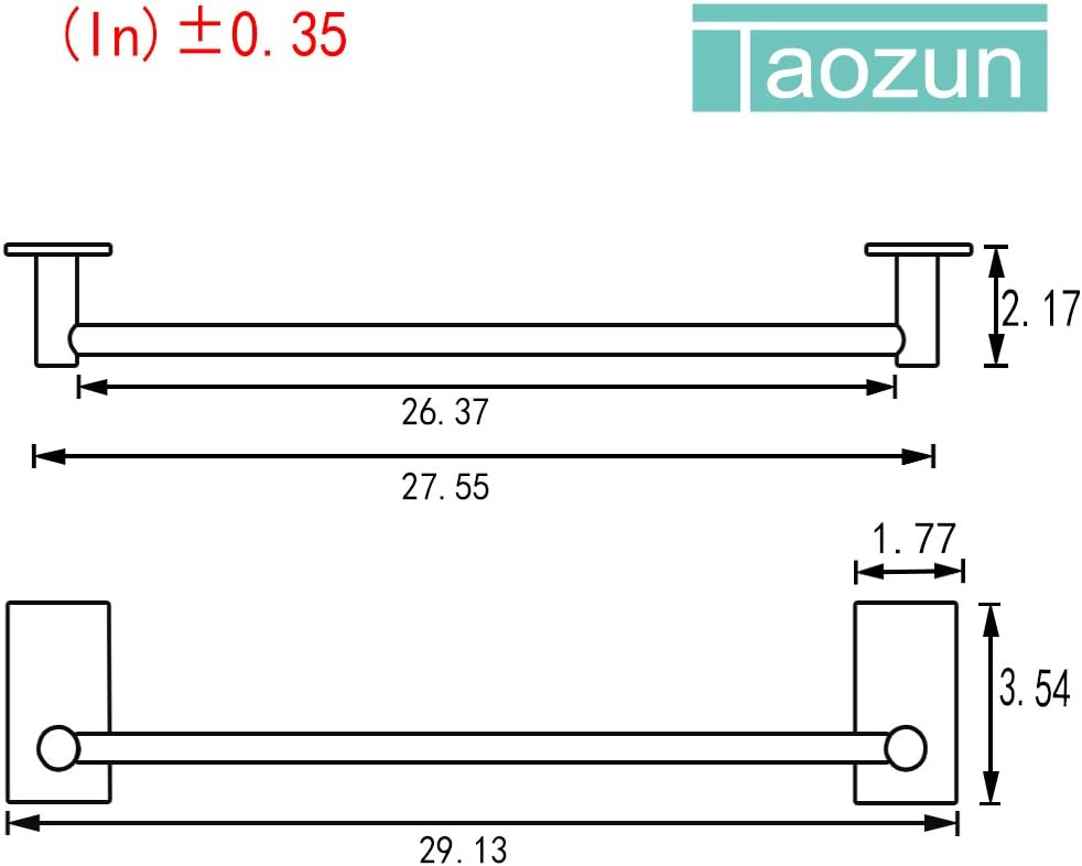 Taozun Towel Bar Self Adhesive 27.55-Inch Bathroom Brushed SUS 304 Stainless Steel Bath Wall Shelf Rack Hanging Towel Stick On Sticky Hanger Contemporary Style: Home & Kitchen