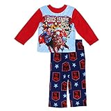 Justice League Boys Fleece Pajamas (Little Kid/Big Kid) (6, Red)