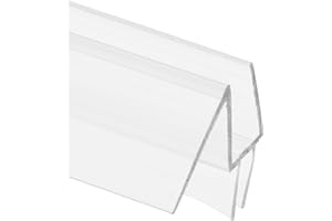 Prime-Line M 6256 Frameless Shower Door Bottom Seal for 1/4 in. Thick Glass Doors, Dual Flap and 45 Degree Drip Guard, 36 in., Clear Vinyl (Single Pack)
