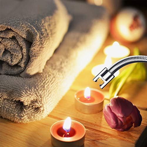 Candle Lighter, Long Flexible Reusable Arc Lighter USB Rechargeable Windproof Flameless Lighter for Multipurpose Like Candle, Grill, Barbaque,Campefire, Birthday Party, Hiking(Gray Ice)