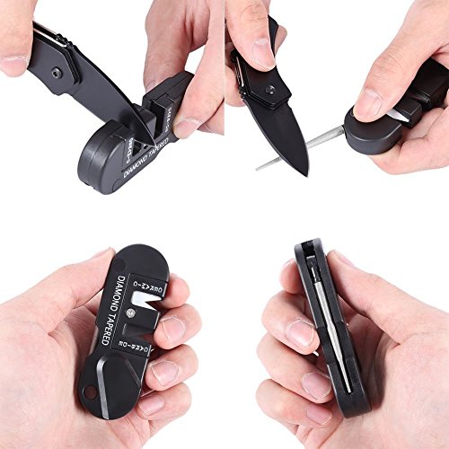 OriGlam Pocket Multifunction Sharpener Multi Knife Sharpener, Mini Keychain Sharpener Foldable