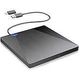 External CD DVD Drive USB 3.0 Type-C, VersionTECH. Portable USB C Superdrive Burner Player Writer CD DVD +/- RW, Compatible w
